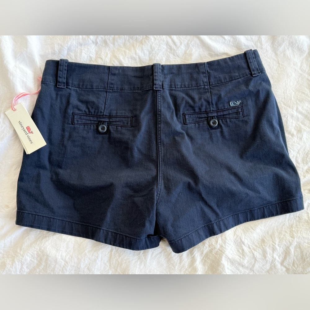 Vineyard Vines Women’s 3 1/2” Every Day Herringbone Shorts - Navy - Picture 3 of 3